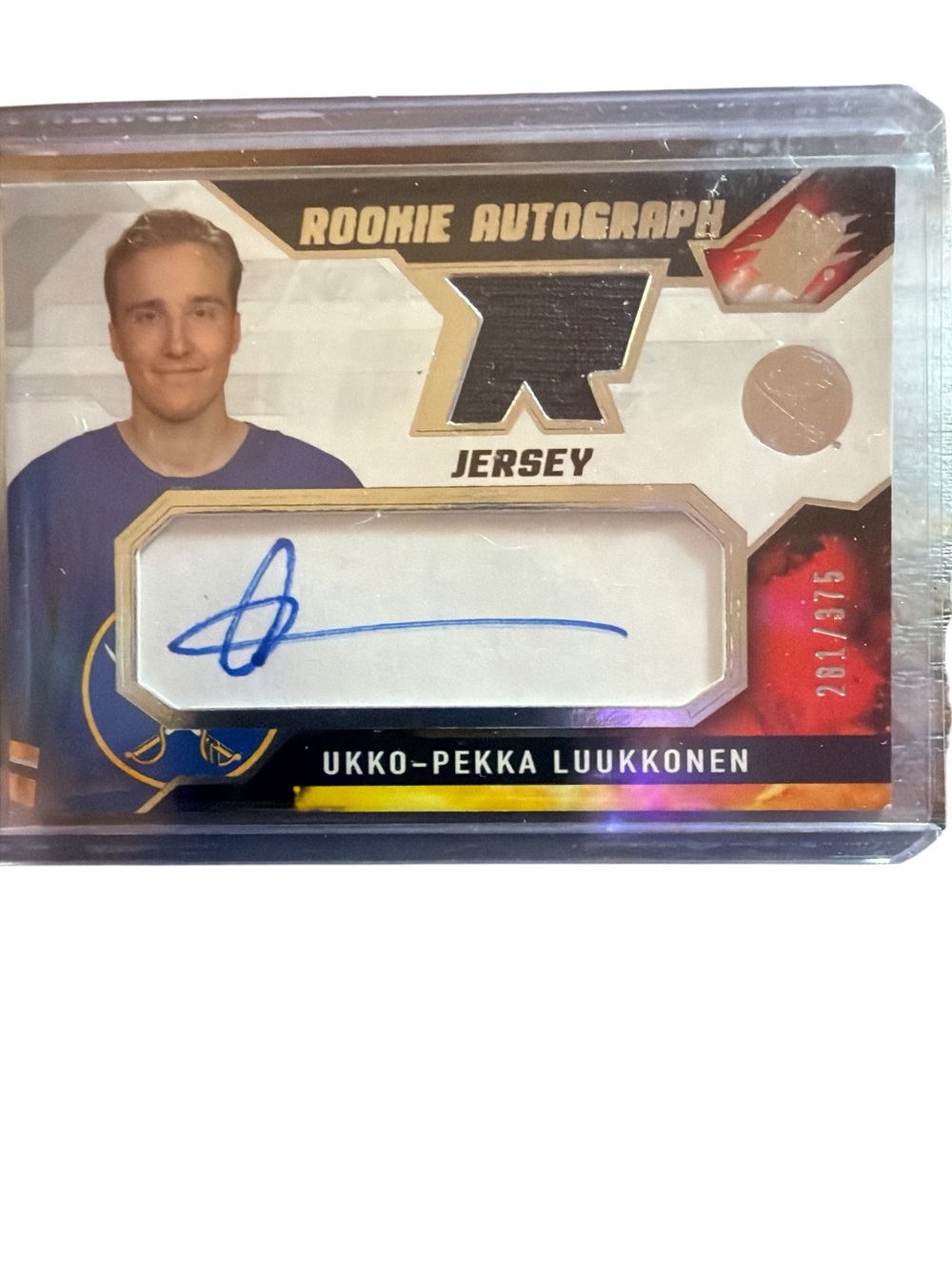 Ukko-Pekka Luukkonen Signed Rookie Jersey Card /375 - 2021-22 SPx